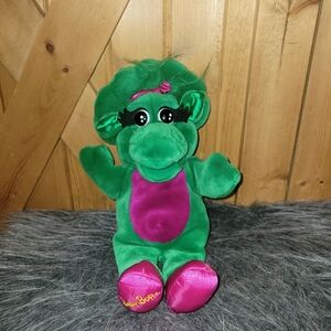 Vintage baby bop plush Puppet stuffed animal dinosaur  90s
